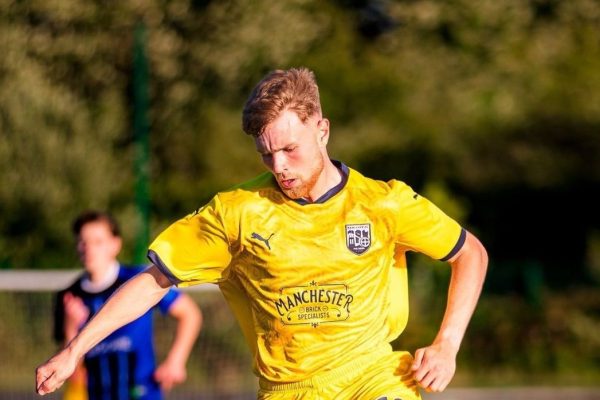 Lewis Rawsthorn in action for Radcliffe. Image: Radcliffe FC