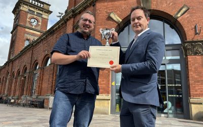 FSB Business Buddy Award outside Ashton Market. Image: Tameside Council